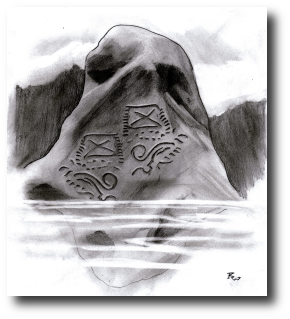 My beach is quiet. It is just me and the eagle’s screech, the limpet’s sip, the suck of the ocean upon the rocks. Artwork © 2008, R.W. Ware