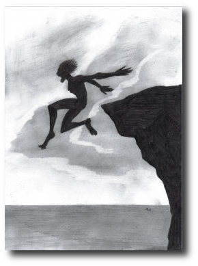 “Don’t show him you’re afraid,” I whispered to Squid. “You’ve got to earn his respect.” Artwork © 2009, R.W. Ware