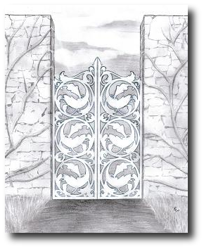 And once I walked through a golden valley that led to shadowy groves and ruins, and ended in a mighty wall green with antique vines, and pierced by a little gate of bronze. Artwork (c) 2008, R.W. Ware