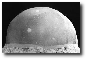Artwork : This unlikely-looking image is a U.S. nuclear test explosion from the Trinity site, 0.016 seconds after detonation, July 16, 1945. It is in the .