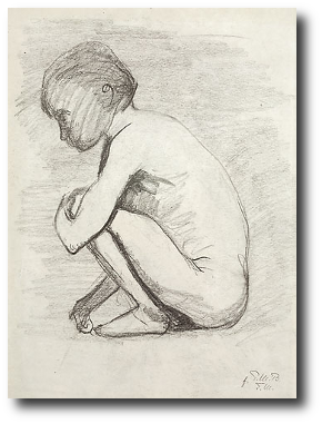 She tied its tiny limbs together and placed it in a bag at the bottom of her chest and filled it with rocks. She paid a merchant to take the chest to her farthest route and dump it in some still water. Artwork : c. 1898,by Paula Modersohn-Becker.This work is in the public domainand comes to us via .