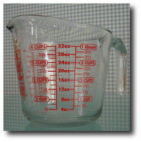 But what about half a cup water, one sixteenth of a teaspoon salt, and one quarter of a teaspoon baking powder on thirty percent power for two minutes and fifty-two seconds? Artwork courtesy of and used under a 1.2 license.