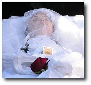 And so the mourners dispersed and shuffled from the funeral home, stuffed but somehow unsatisfied. Artwork comes to us via and is used through the .