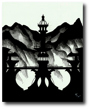 “Ah, there he is!” said a tall, handsome man holding a big sword. Behind him came an old man in a robe, a pretty girl in a dress that was frankly too revealing for the weather and a teenage boy in a patchwork tunic. Artwork © 2010, R.W. Ware