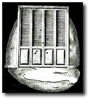 Cory, toes sticking out of the footies in her SpongeBob pajamas, waved her tiny pistol at luminescent green monster blood pooling in front of her closet. Artwork © 2010, R.W. Ware