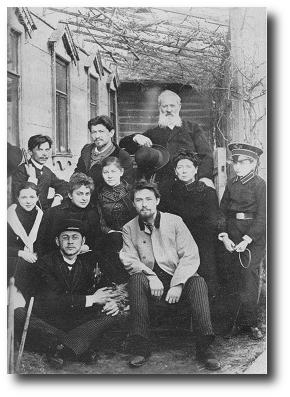 Perhaps the Chekhov family was the inspiration for this story. This picture was taken in 1890. Anton is in the front row, wearing a white jacket. Artwork : public domain, coming to us courtesy of .