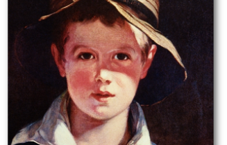 Boy with a torn hat