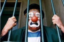 Spuggy The Clown behind bars at Perth prison 1991-1412422