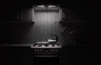 Oven range in darkness