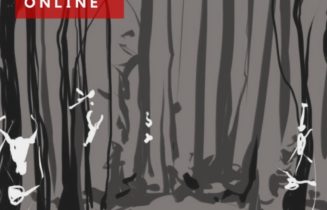 A dark woods for the December cover of Flash Fiction Online